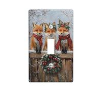 Winter Fox Switch Cover Plate Cozy Foxes in Snow Holiday Decoration Farmhouse Style Thermoplastic Wall Plates Standard Size Single Rocker