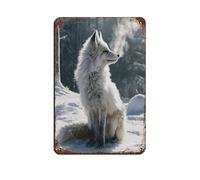Winter Fox Tin Sign Vintage Metal Pub Club Cafe Bar Home Wall Art Decoration Poster Retro 8x12inch(20x30cm)