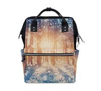 Winter Frosty Snow Forest Landscape Large Capacity Changing Bags Mum Backpack Multi Functions Nappy Care Bag Tote Handbag For Children Baby Care Travel Daily Women