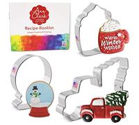 Winter Fun Cookie Cutters 3-Pc. Set Made in The USA by Ann Clark, Snow Globe, Truck with Tree, Coffee Mug