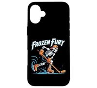Winter Fury Skeleton Ice Hockey Skater Design Case for iPhone 16 Plus