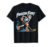 Winter Fury Skeleton Ice Hockey Skater Design T-Shirt
