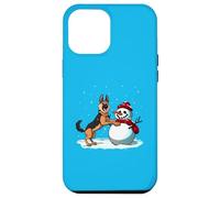 Winter German Shepherd posing for pics with a snowman Case for iPhone 12 Pro Max