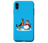 Winter German Shepherd posing for pics with a snowman Case for iPhone XS Max