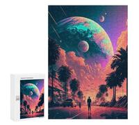 Winter Gift: Alien Paradise Street Scene, 300 PCS, Decorative Jigsaw for Grown-Ups - to Assemble, Frame And Display