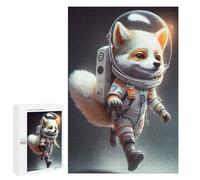 Winter Gift - Astronaut Fox in Space Suit, Jigsaw Puzzle for Adults, 1000 PCS, for Mindful Indoor Entertainment