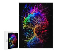 Winter Gift - Colorful Tree of Life Artwork, Adult Wooden Jigsaw, 500 PCS; for Shared Table Time