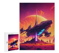 Winter Gift: Distant Future Spaceship, 500 PCS, Displayable Picture Puzzle; for Couples, Friends And Family