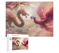 Winter Gift: Dragon Vs Phoenix Epic Battle, 500 PCS, Wooden Brain Teaser for Adults - for Quiet Evenings And Focused Play