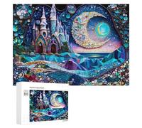 Winter Gift - Fantasy Castle Under The Moonlit Sky, Jigsaw Puzzle for Adults, 300 PCS, for Mindful Indoor Entertainment