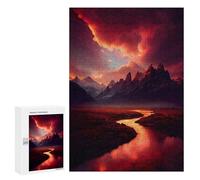 Winter Gift - Firestorm Landscape, Adult Wooden Jigsaw, 300 PCS; for Shared Table Time