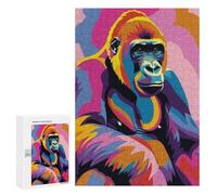 Winter Gift: Gorilla Abstract Flat, 300 PCS, Displayable Picture Puzzle; for Couples, Friends And Family