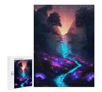 Winter Gift: Illuminated Forest Cascade, 500 PCS, Decorative Jigsaw for Grown-Ups - to Assemble, Frame And Display