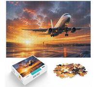 Winter Gift: Plane Sunset 1000 Piece Jigsaw, 1000pcs (52x38cm) | For festive leisure at home: Adult jigsaw puzzle with 1000 pieces; for family downtime during the festive period.