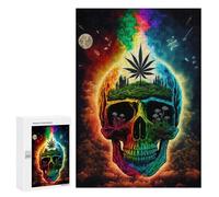 Winter Gift: Rainbow Skull with Cannabis Leaf, 300 PCS, Jigsaw Puzzle for Adults, for Screen-Free Relaxation at Home