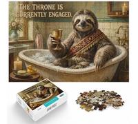 Winter Gift: Sloth King on The Throne 1000 Piece Jigsaw, 1000pcs (40x28cm) | For anyone who enjoys classic jigsaws: 1000-piece jigsaw puzzle for adults offers 1000 pieces for a longer challenge.
