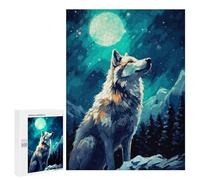 Winter Gift: Snow Wolf Alaska Pixel Art, 500 PCS, Decorative Jigsaw for Grown-Ups - to Assemble, Frame And Display