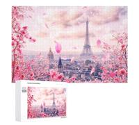 Winter Gift: Spring In Paris, 1000 PCS, Wooden Brain Teaser for Adults - for Quiet Evenings And Focused Play