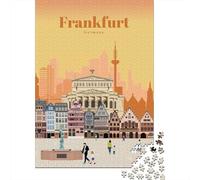 Winter Gift: Travel to Frankfurt 1000 Piece Jigsaw, 52x38cm/1000pcs | As a Christmas gift idea, this adult jigsaw puzzle with 1000 pieces offers for the Christmas break.