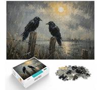 Winter Gift: Two Ravens on A Wire Painting 1000 Piece Jigsaw, 1000pcs (75x50cm)
