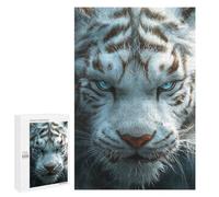 Winter Gift: White Tiger Close-Up, 1000 PCS, Decorative Jigsaw for Grown-Ups - to Assemble, Frame And Display