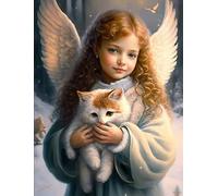 Winter Girl with Cat Premium 120 Piece Jigsaw Puzzle for Adults | Challenging Puzzles for Cognitive Workout- Most Popular Leisure Activities (8x10inch)