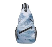 Winter Glacier Print Crossbody Sling Backpack Sling Bag Travel Hiking Chest Bag | Lightweight Foldable Crossbody Bag