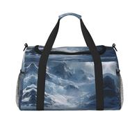Winter Glacier Print Weekender Bag,Gym Bag with,Carry On Luggage Overnight Weekend Bag, Holdall Handbag & Shoulder Bag for Travel Fitness