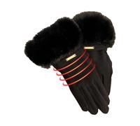 Winter Gloves - Desmooth Material 27x8.5cm | Women’s Warm Windproof Cold-Resistant Gloves | Touchscreen Cycling Glovess With Ultra-Soft Fleece Lining And Stretchy One-Size- Design