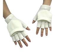 Winter Gloves for Women Winter Gloves for Outdoor Driving Cycling Writing Fishing Running Skiing 2025 Soft Knitted Warm Half Finger Flip Cap Design Running Cycling Office Work