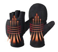 Winter Gloves, Thermal Mittens, 3.94x9.84 inches, Fingerless Convertible Gloves, Windproof Cold Weather Gear, Design for outdoor, running, skiing, hiking, cycling, snowboarding, walking