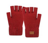 Winter Gloves, Thermal Work Gloves Women's Touchscreen Compatible Warm Knitted Half-Finger Mittens For Cold Weather Hands
