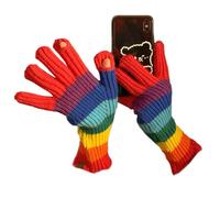 Winter Gloves - Touchscreen Cold Weather Rainbow Mittens | Men's Winter Thermal Knitted Gloves | For Men and Women Driving Hiking Skating Fishing Outdoor Commuting Shopping