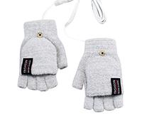 Winter Gloves Waterproof Windproof Men's Women's Thermal Gloves Cold Weather Screen Thermal Gloves Bicycle Running Convertible Fingerless Gloves Waterproof Gloves for Men (Grey, One Size)