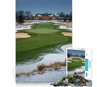 Winter Golf Course Landscape 1000 Piece Jigsaw Puzzles Mind Challenge Toy High Precision Die Cut Amusing Challenge for Waiting Time (38x52cm)