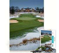 Winter Golf Course Landscape Jigsaw 1000 Piece Mind Skill Play Stable Fit No Shifting Parts Enjoyable Pastime for Long Weekends (38x26cm)