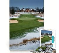 Winter Golf Course Landscape Jigsaw Puzzle1000 Pieces Mind Train Fun Clean Cut Sturdy Components Captivating Leisure for Cozy Indoors (50x75cm)