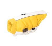 Winter Graphene Stand-Up Collar Warm Lightweight Down Jacket For Dogs Two-Tone Waterproof Cold-Proof Reflection Pet Coat,Yellow,XL