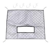 Winter Grille Protector - 100x70cm Black Oxford Fabric,front Windshield Sun Shade, Frost Ice Snow Protector, Universal Front Vehicle Weather Guard For Outdoor Parking | Cold Season Cover For
