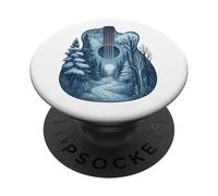 Winter Guitar Landscape Graphic Music Lover's PopSockets Adhesive PopGrip