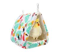 Winter Hammock Nest Birds - Plush Fabric Interior, Breathable Warms Build, Secure Hanging System Snug Comfort Shelter Enclosed Sleeping Space Insulated Habitat Structure | For Indoor Cage Setup Use