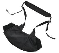 Winter Hand Warmer Pouch, Portable Muff, Black | Polar Fleece and Oxford Cloth, Lanyard Design, Commuting Travel Use, Simple Stylish Elegant Look