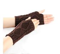 Winter Handmade Knitted Fingerless Arm Warmers Warm Knitted Gloves Pulse Warmer Hand Warmers Arm Warmers for Women Girls Brown