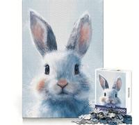 Winter Hare Gaze for Adults 1000 Piece Jigsaw Puzzle Mental Exercise Serene Escape Snug Lock (38x26cm)