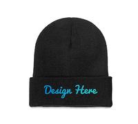 Winter Hat Beanie Your Image Here Mens Womens Unisex Hats Black