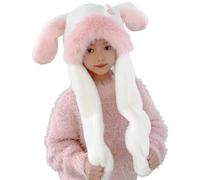 Winter Hat With Jumping Ears | Winter Warm Hat Bunny Ears | Cute Thickened Winter Neck Warmer For Cold Weather Walking The Dog