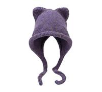 Winter Hat Women's Warm Knitted Hat Breathable Fleece Elastic Thermal Hat Windproof Sports Hat Warm Thick Cat Ears Plush Hat Gifts for Girls Women