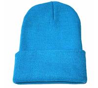 Winter Hats for Women Men Comfortable Breathable Slouchy Beanies Soft Warm Knitted Hats Unisex Skull Beanie Caps Soft Stretchy Unisex Knitted Beanie Hat Cuffed Ribbed Head Warmer Sky Blue