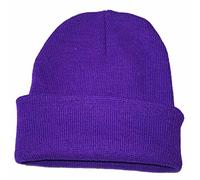 Winter Hats for Women Men Comfortable Breathable Slouchy Beanies Soft Warm Knitted Hats Unisex Skull Beanie Caps Soft Stretchy Unisex Knitted Beanie Hat Cuffed Ribbed Head Warmer Purple