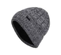 Winter Hats for Women Small Head, Slouchy Turn Up Cable Knitted Hat Thermal Fleece Line Bobble Slouchy Beanies Fashionable Turnover Cuff Grey